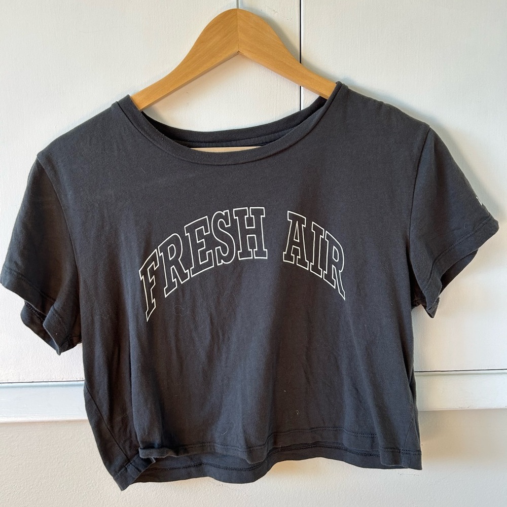 Roots Dark Gray Fresh Air Crop Tee